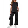 ANRABESS Women 2 Piece Outfits Summer Short Sleeve Wide Leg