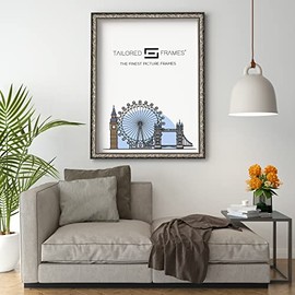 Tailored Frames Vienna Silver 12" X 12" Frame for 8" X 8" Picture | Rustic Style Vintage Single Picture Frame | Wall Hanging Type | Photo Frame with Antique Mount