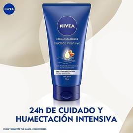 NIVEA Crema Para Manos Piel Seca con Aceite de Almendras, Cuidado Intensivo 24 Horas Humectación, 75 ml