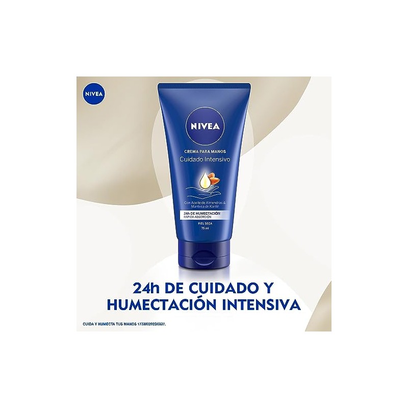 NIVEA Crema Para Manos Piel Seca con Aceite de Almendras,