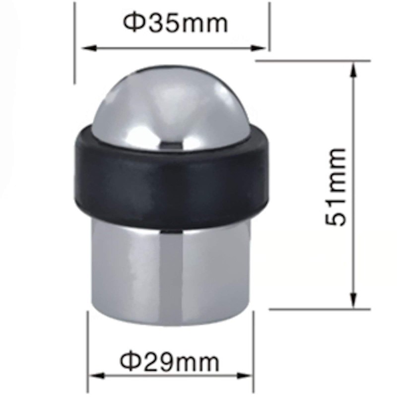2 x STOPPLA® Doorstopper Door Stop Real Stainless Steel Brushed