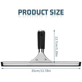 Tibapla Professional Rubber Squeegee, 35cm Multipurpose Window Squeegee, Silicone Squeegee for Window, Stainless Steel Window Squeegee for Bathroom, Glass, Shower Door