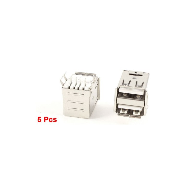 uxcell 5 Pcs Dual USB Type-A Female Port Right Angle