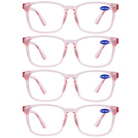WEMOOTANS 4 Packs 2.75 Reading Glasses for Women Blue Light Readers 1.0 125 1.5 1.75 2.0 2.25 2.5 275 3.0 3.5 4.0 5.0 6.0 Pink
