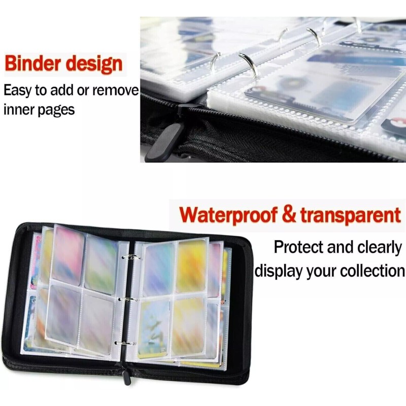 400 Card Pocket Binder with 4 Pocket Sleeves Trading Cards