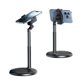 nediea Handy Ständer Handyhalterung Tisch, Höhenverstellbare Handyhalterung Schreibtisch für Filmen, 360 Grad Drehbar, Klemme Handyständer, Kompatibel mit 4-7 Zoll Handys