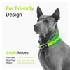 Tractive LED Light Up Dog Collar USB Rechargeable Waterproof (Green)