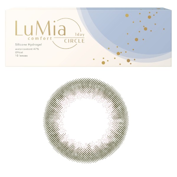 ルミア コンフォートワンデーサークル(LuMia comfort 1day CIRCLE) 10枚入り【コットンオリーブ】-7.50