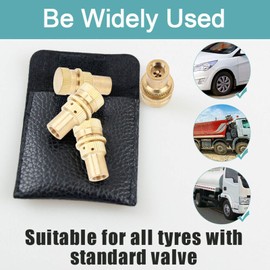 Akozon Automatic Tyre Emptyer, 4 Pieces Brass Tyre Valve Core Tool Car Wheel Tyre Accessories for Tyres, Cars, Trucks, Motorcycles and ATV