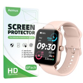 Aemus Screen Protector For IDW13 / IDW15 / IDW19 Smart Watch 1.8" (6 PACK) Full Coverage Clear TPU Film Compatible for Woneligo/Fitpolo/MILOUZ SmartWatch