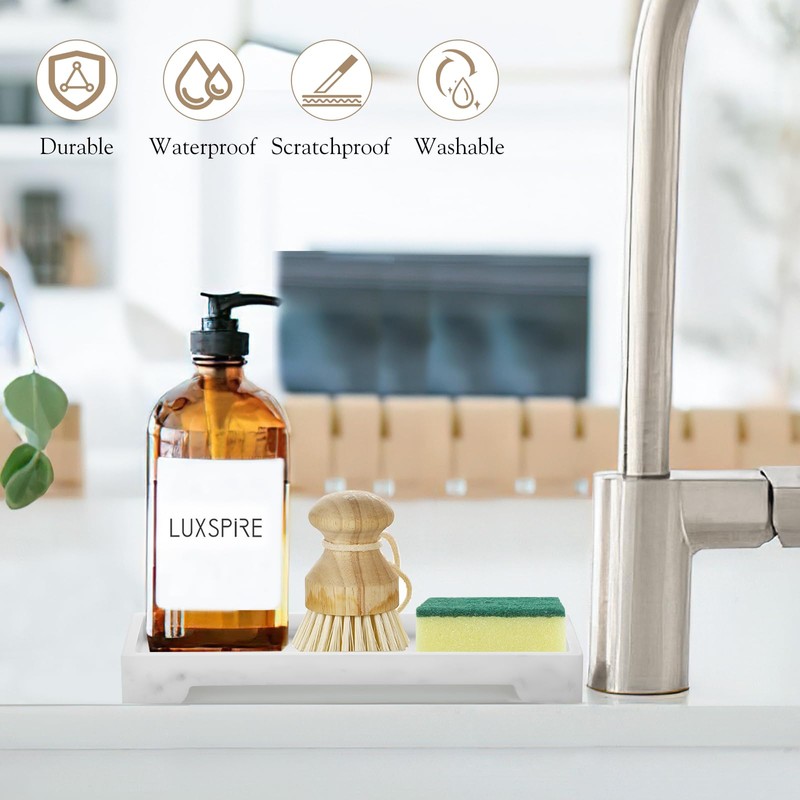 Luxspire Bathroom Vanity Tray, Resin Toilet Tank Tray, Kitchen Trays,