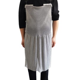 VINAER Chainmail Butcher Apron, Meat Cutting Apron With Adjustable Straps Cut Resistant Suitable for Meat Processing (L)