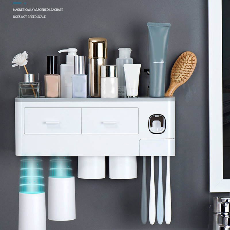 Toothpaste Dispenser Wall Mounted Toothpaste Dispenser Squeezer Kit for Bathroom