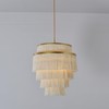 Topaluce 5-Tiered Boho Chandelier 3-Light White Fringe Pendant Hanging Light