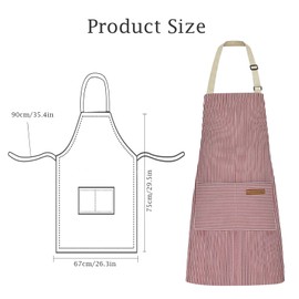 SiHuiTu Adjustable Apron Unisex Apron with Pocket Cooking Kitchen Chef Aprons for Women Men Home Kitchen Butchers BBQ Restaurant (Pink)