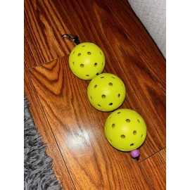 Handmade Pickleball Carrier Holder Holds 3 Balls Assorted Bead Stopped Leather