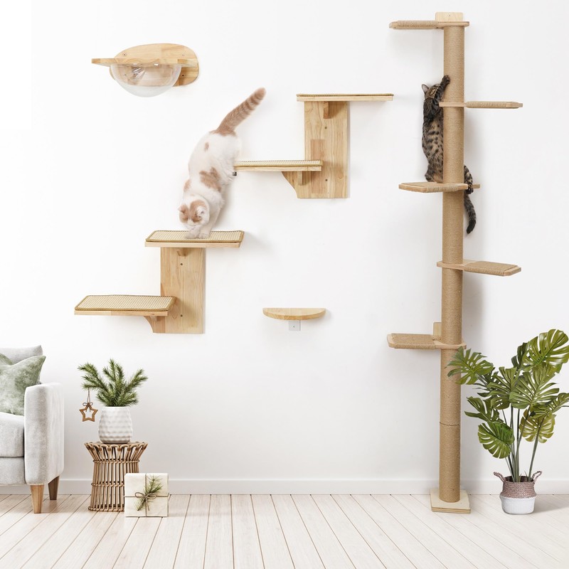 FUKUMARU Tall Cat Tree, 5 Tier Floor to Ceiling Cats