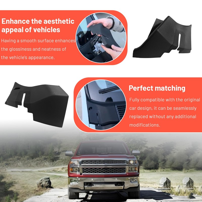 LYZNB Windshield Wiper Cowl End Panel fit for Chevy Silverado