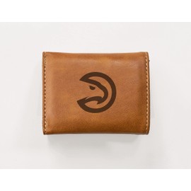 Rico Industries Laser Engraved Trifold Wallet, Atlanta Hawks, Brown, 3.25 x 4-"