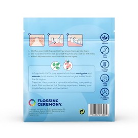Flossingceremony | Hilo Dental Tejido Expansible | Hilo De Tejido Inteligente | Vegano | Natural | No Tóxico Y Sin Pfas | Eucalipto Y Manuka | Hilo De