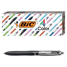 BIC 3 x 4 Colour Pro Ballpoint Pen - Black Barrel - Medium Tip (1.0mm) - Assorted Inks