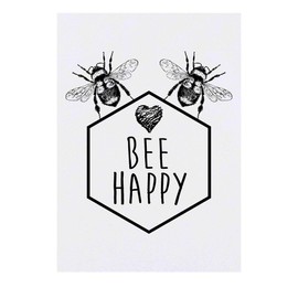 'Bee Happy Bumblebees' Temporary Tattoo - Water Resistant, Skin-Safe, Non-Toxic Transfer (TO00075747)