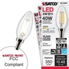 Satco S21266-4 Watt B11 LED Candelabra Bulb, Clear, 90 CRI,