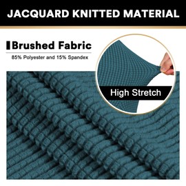 PrinceDeco Stretch Chair Cover Chair Slipcovers with Arms 1-Piece Chair Sofa Slipcovers or Living Room Non Slip Armchair Cover Furniture Protector Dogs Pet Friendly(Armchair,Deep Teal)