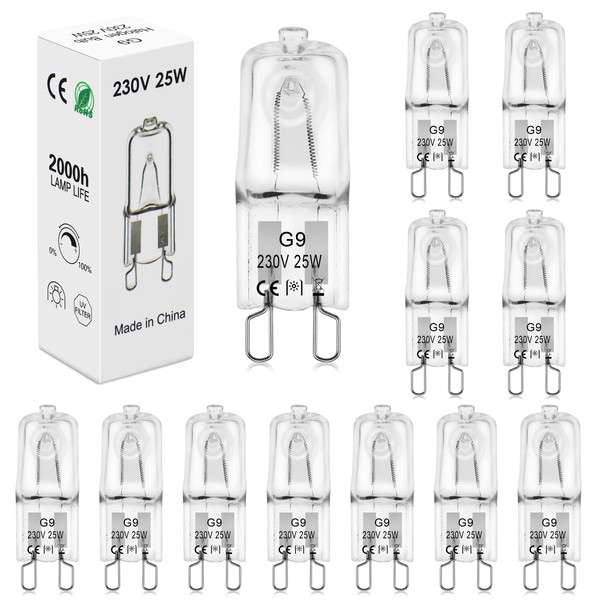 BROTOU G9 25W Halogen Bulbs, 230V 500LM 2800K Warm White
