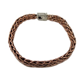 The Mexican Collection Long Copper and 925 Silver Woven Rope Bracelet