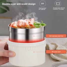 TOPINCN 2L Container For Hot Food, 304 Stainless Steel Insulated Food Jar 3 Tier Lunch Box with Double Layer Vacuum Insulation Technology (Blue)