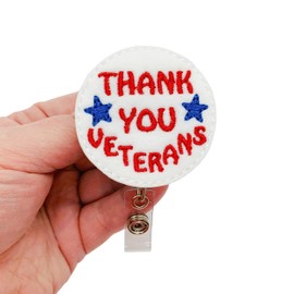 Thank You Veterans Retractable Badge Reel