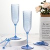 XUWAIDSGN 24 Pack Blue Detachable 2 piece Champagne Flutes 5.5