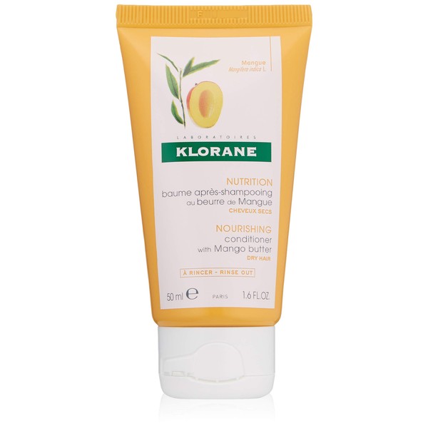 Klorane Nourishing Conditioner with Mango Butter, Moisturize and Hydrate Dry Hair, Paraben, Silicone, Sulfate Free, 1.6 oz.