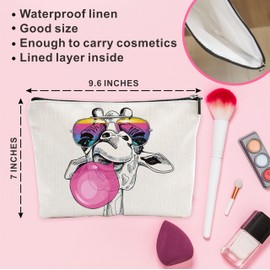 Funny Makeup Bag For Women, Cool Giraffe With Sunglasses Themed Cosmetic Bag, Birthday Gifts To, Sister, Friends, Fun Travel Makeup Bag, Women'S Decorations & Accessories-19