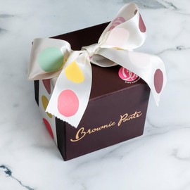 Brownie Points 24 Baby Brownies Gift Box. Individually Wrapped-Fudge Chocolate Brownies Gourmet gift for him, her, and friends. (Gift box and Bow with 24 Brownies - BP_BABY24)