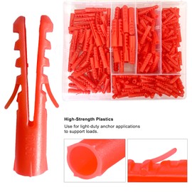 320Pcs Wall Plug Set, Expansion Rawl Plugs Plastics Anchors for Plasterboard Fixings (5,6,7,8,10mm)