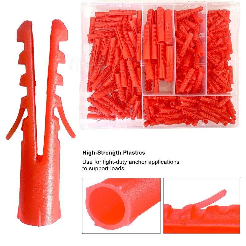 320Pcs Wall Plug Set, Expansion Rawl Plugs Plastics Anchors for