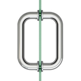 Shower Door Handle Back to Back Door Pull Handle for Sliding Glass Shower Door Stainless Steel Chrome Finish Tubular Sliding Door Handle 6 inch