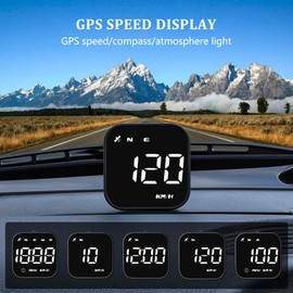 wiiyii G4S Digital GPS Speedometer, New HUD Car Head Up Display with Digital Speed in MPH KPH, Universal for Cars Truck Electric Hybrid Automobile (G4S-White)