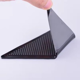 Generic Anti Slip Carpet Pads Triangle Double Sided Strong Adhesive Rug Grippers for Hardwood Floors, Black, Transparent