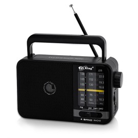 TOWEAR Tragbares FM AM Radio, Netz- und Batterieradio für zu Hause oder im Freien, kleine Tasche mit ausgezeichnetem Empfang, für ältere Menschen, einfach zu bedienen, schwarz