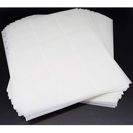 docsmagic.de 50 18-Pocket Pages White - Sideloading - 11 Holes - MTG PKM YGO - Folder Pages White