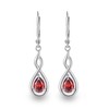WASEE January Birthstone Earrings 925 Sterling Silver Created Garnet Dangle