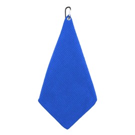 CBMZHF Premium Microfiber Golf Towel with Carabiner Clip - Absorbent Waffle Design for Clubs & Balls, Quick-Dry Tour Approved - Attaches to Bag, Trolley, Belt Loop (blue)