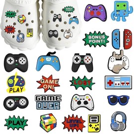Croc Charms Gaming - 22PCS Croc Charms, Funny Croc Charms, DIY Croc Accessories, croc charms boys, Gaming Croc Charms,Fun Shoe Decorations for Boys,Gaming Shoe Clips for Hole Shoes,Cartoon Shoe Charms