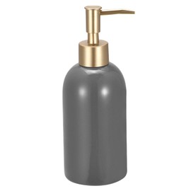 sourcing map Soap Dispenser-14Oz Ceramic Dish Hand Soap Dispenser with Stainless Steel Pump for Kitchen Bathroom, Grey