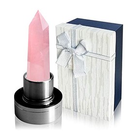 N\P Tyuodna Wasser Heilsteine Flasche, Crystal Infusion Trinkflasche, Heilende Natrliche Wasserflasch, Auslaufsichere Quarz-Kristall Glas, Kristalltherapie, Edelsteinflasche (Rosa Kristall)