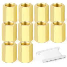 TAILONZ PNEUMATIC 10pcs Brass Full Hex Fittings, 1/8PT Female Fitting for Connecting Same Diameter Pipe