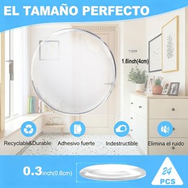 Tope para Puerta, 24 PCS Protector de Pared de Silicona, Protector de Puertas casa Transparente Contra Golpes, Tope de Goma Redondo, Autoadhesiva y Reutilizable,Topes de Puerta para Paredes y Muebles